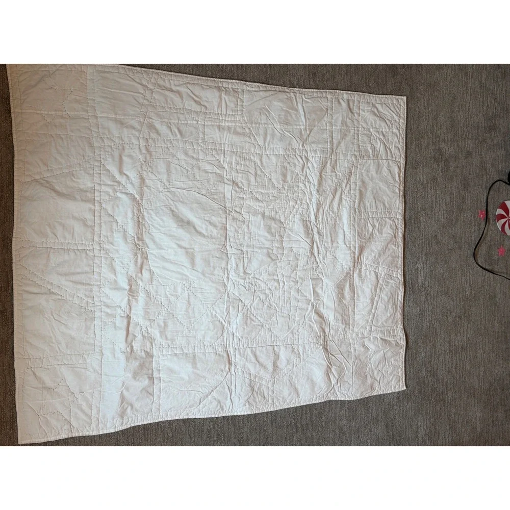 Vintage Primitive Folk Art Angel Patchwork Quilt Throw Americana Country Decor
